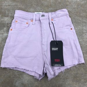 NWT Levi’s Premium Ribcage Shorts Lavender